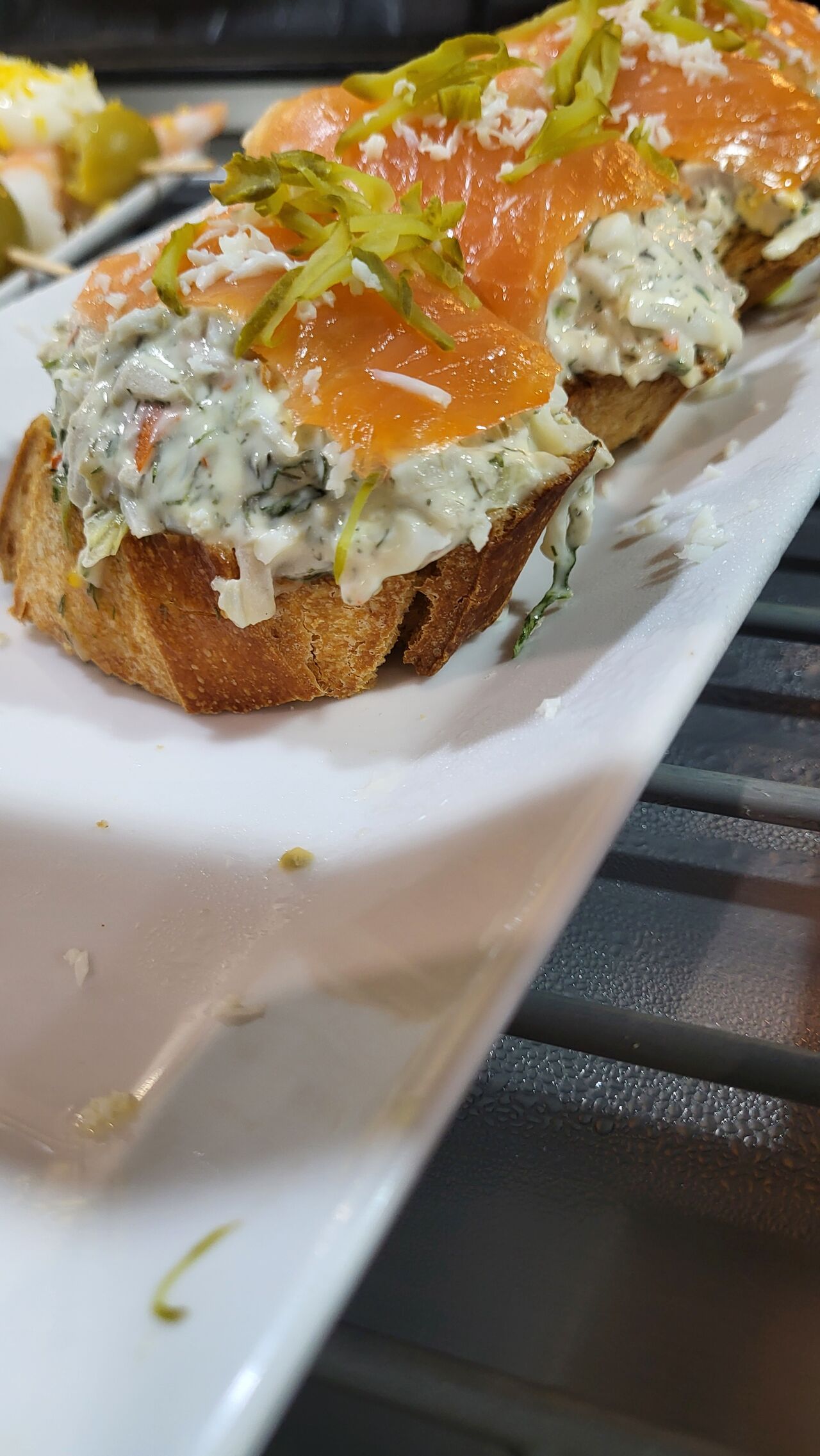 Pintxo de krissia con salmón 