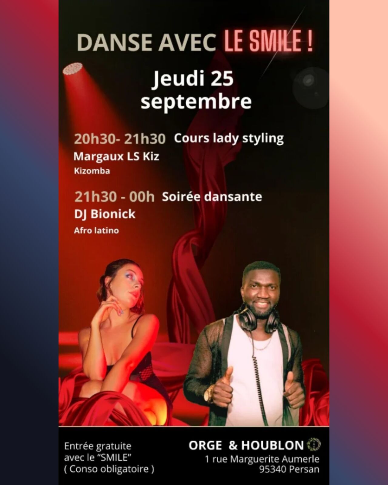 Cour de Lady Styling et soirée dansante afro-latino jeudi 25 septembre