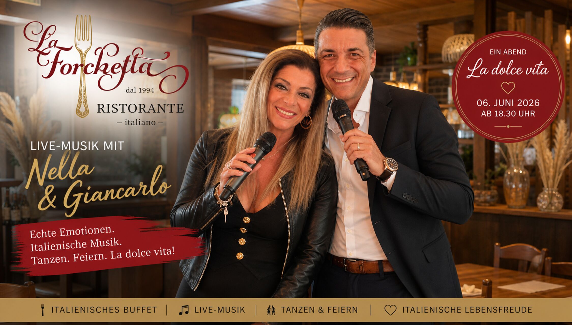 06. Juni 2026 ab 18:30 Uhr - Ein Abend wie in Italien