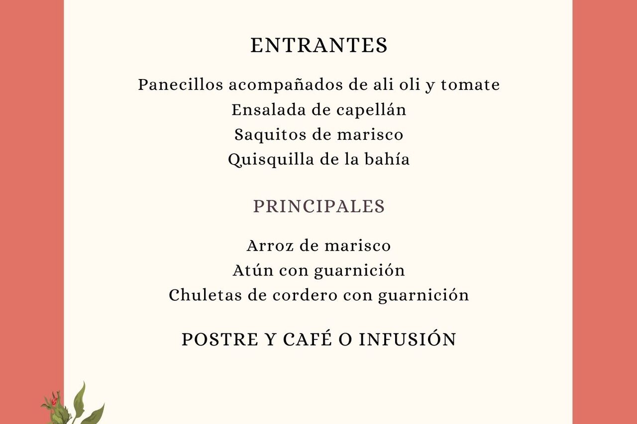 Menú especial Dia de la madre (07/05/2023)