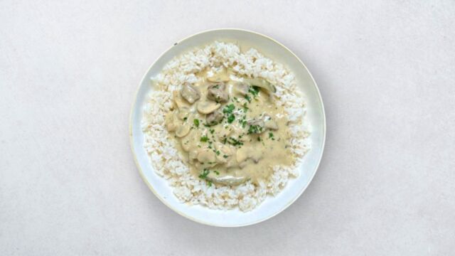 Junetina Stroganoff s rižom