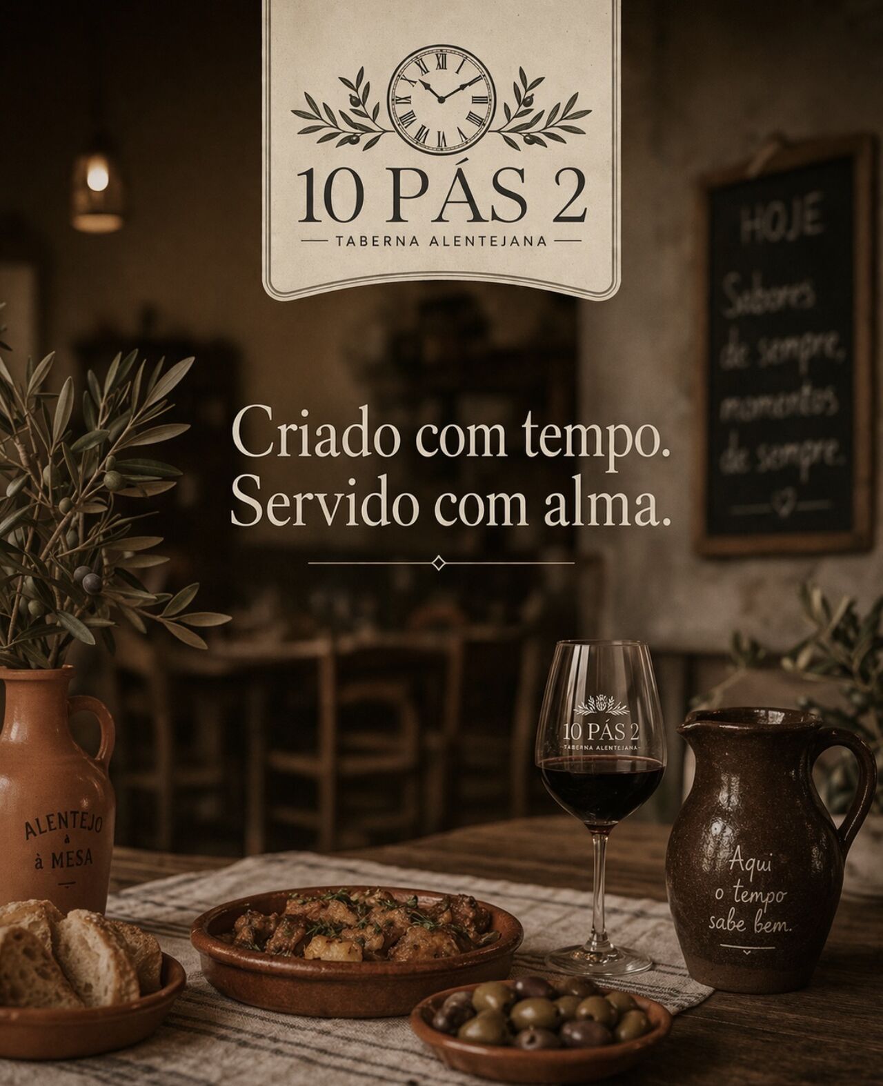 Criado com tempo. Servido com alma