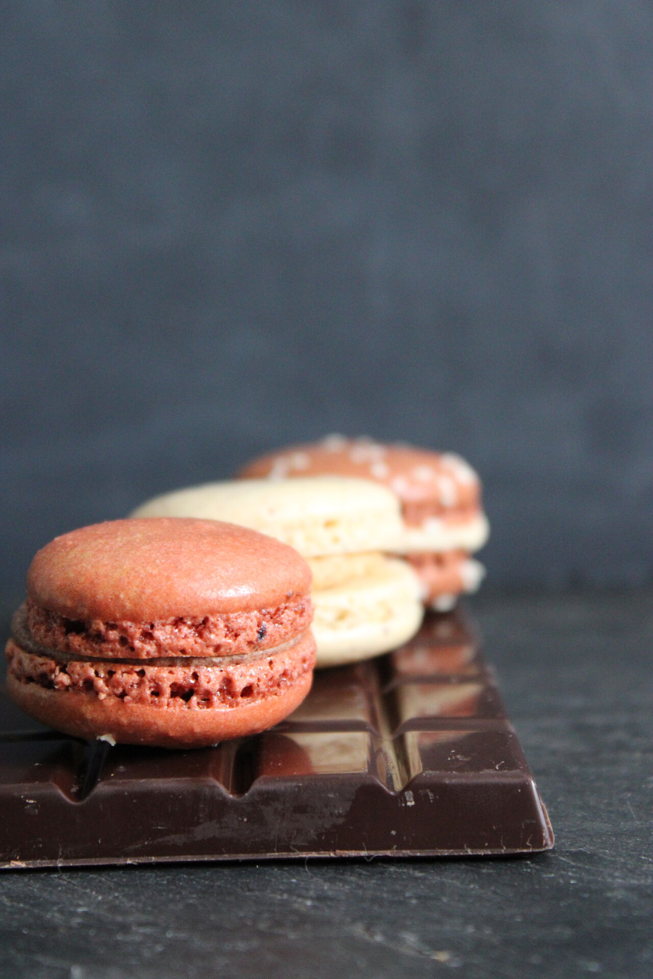 Macarons café, chocolat et vanille