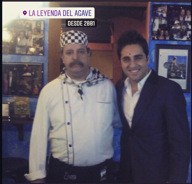 Con el cantante David Bustamante 