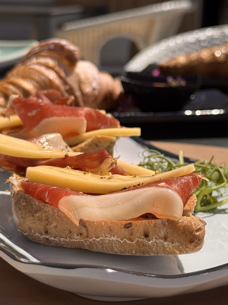 Tostada Jamón ibérico y queso manchego 