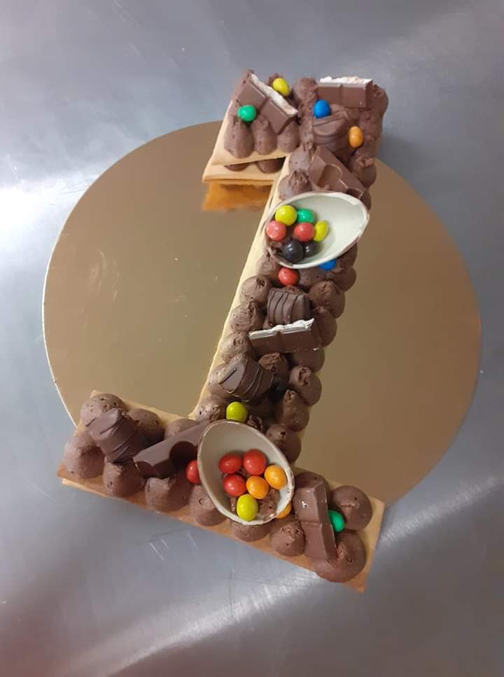 Number cake chocolat