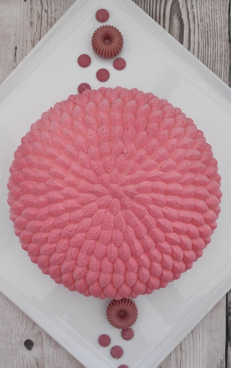 entremets Ruby, chocolat Callebaut