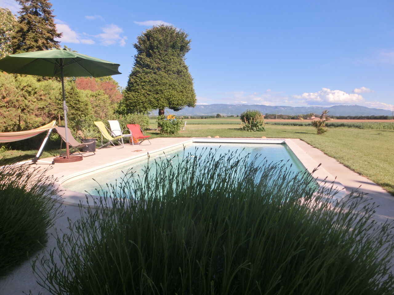 Piscine avec la vue sur le Vercors