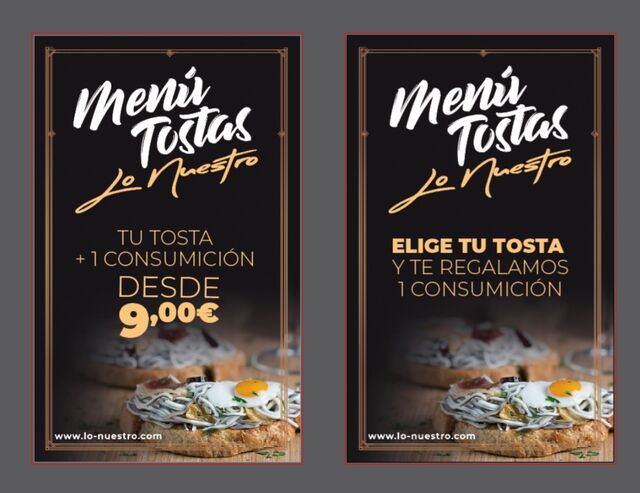 MENÚ TOSTAS