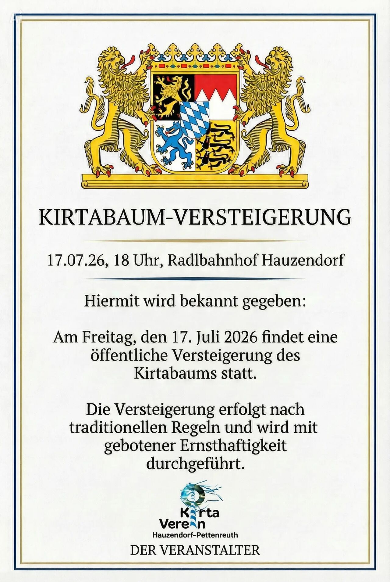 Kirtabaum Versteigerung