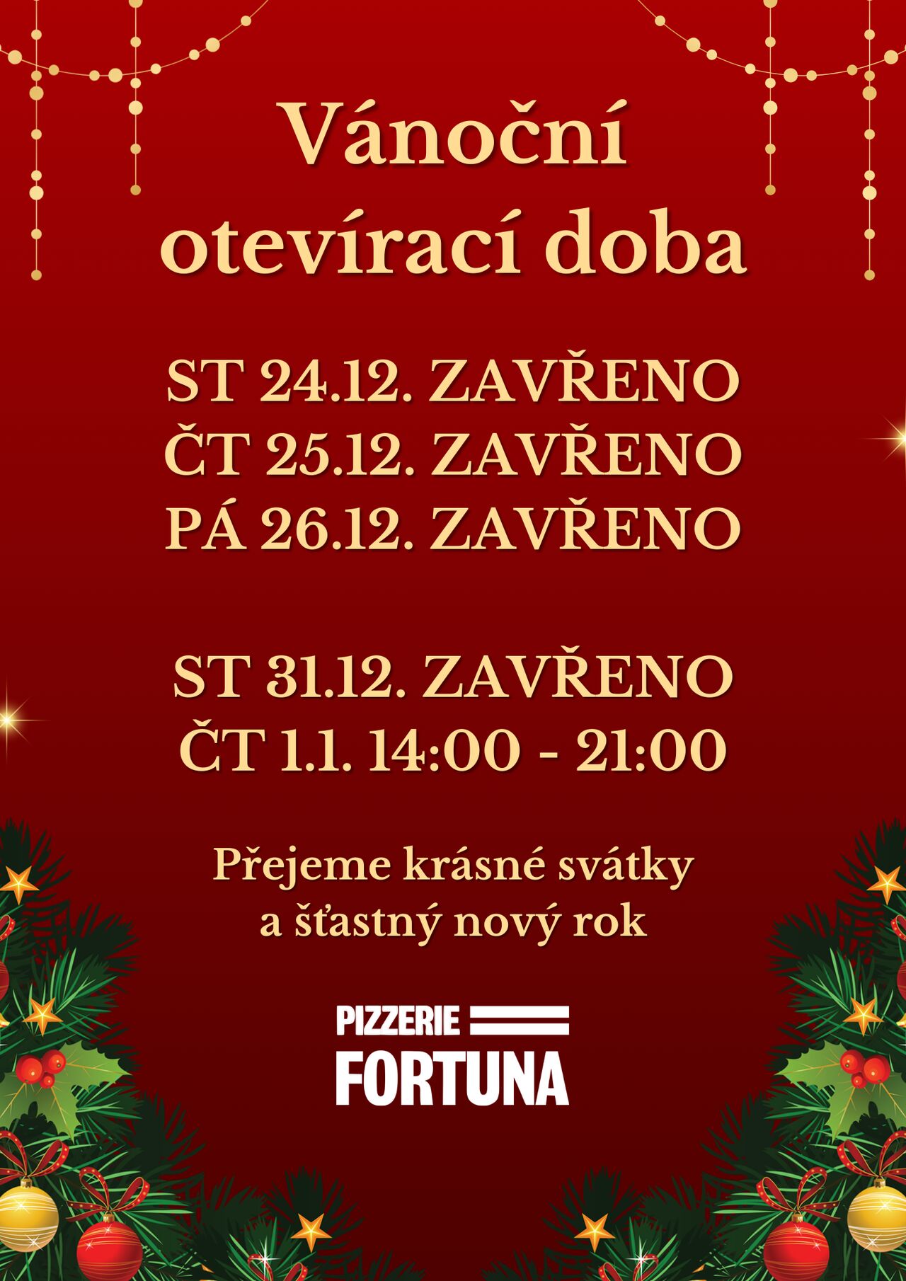 Vánoční otevírací doba