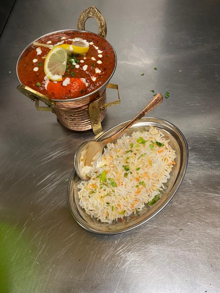 Chicken Tikka Masala mit Reis 