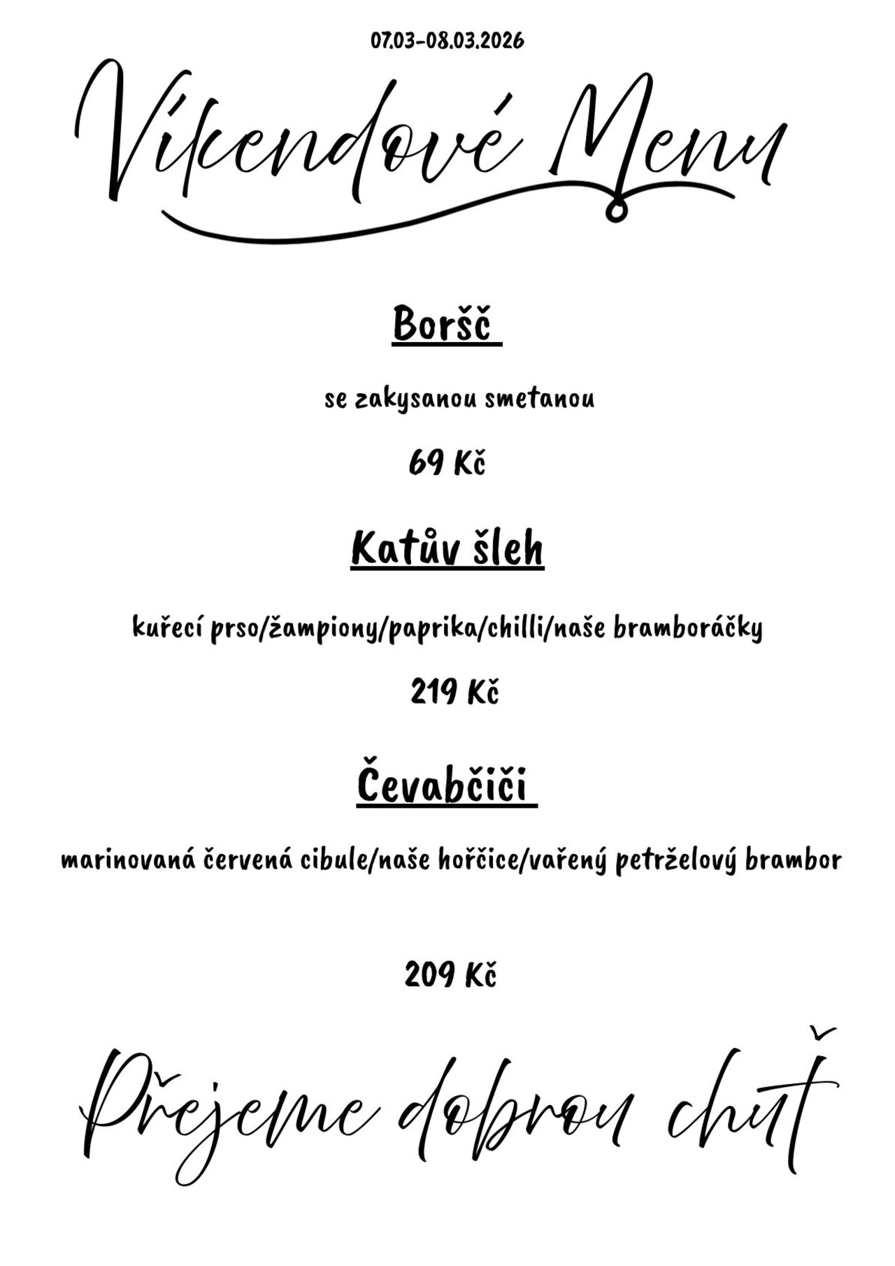 Víkendové menu