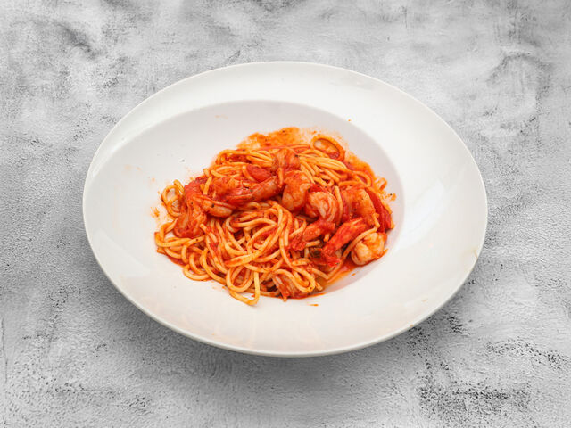 Spaghetti Scampi Tomatensaus
