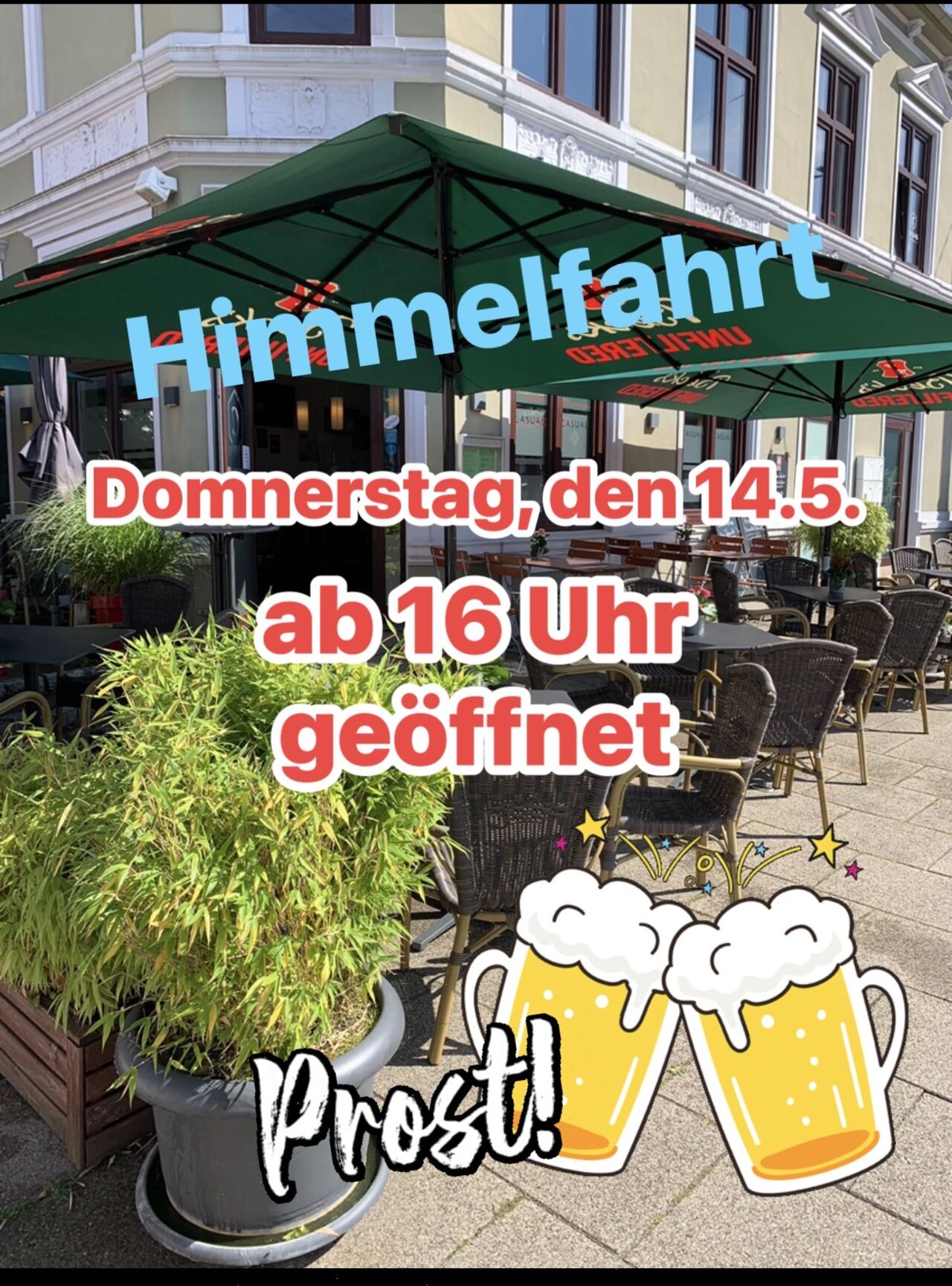 Himmelfahrt….Donnerstag, den 14.5.26 ab 16 Uhr geöffnet 🍻