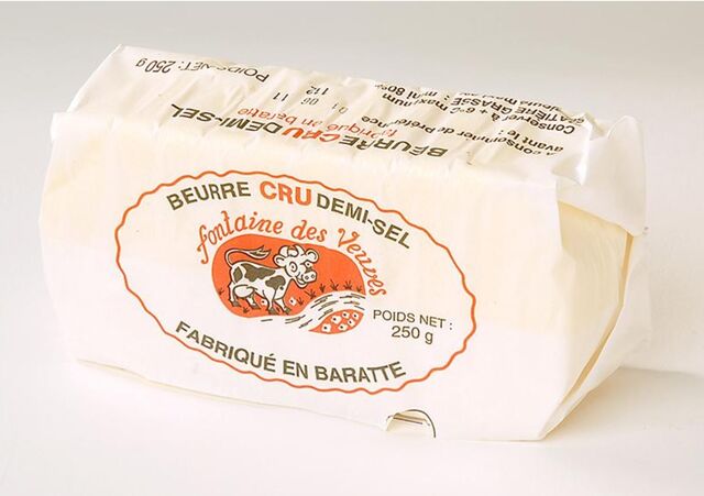 Beurre cru doux Fontaine des veuves - 250gr - 3,58€