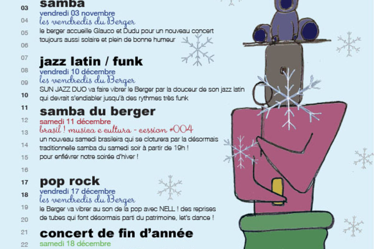 agenda des concerts de décembre