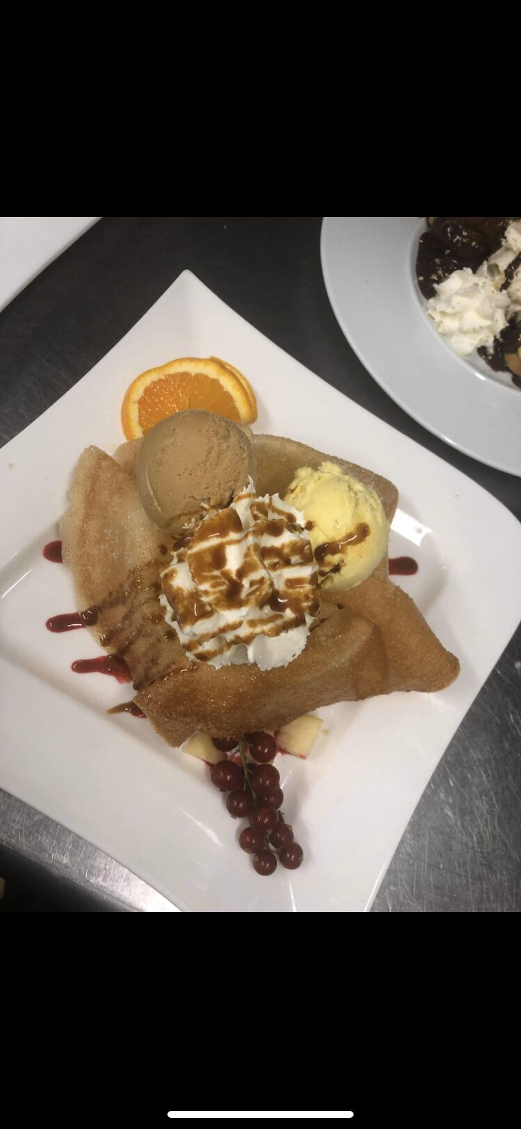 croustillant glacé coulis caramel