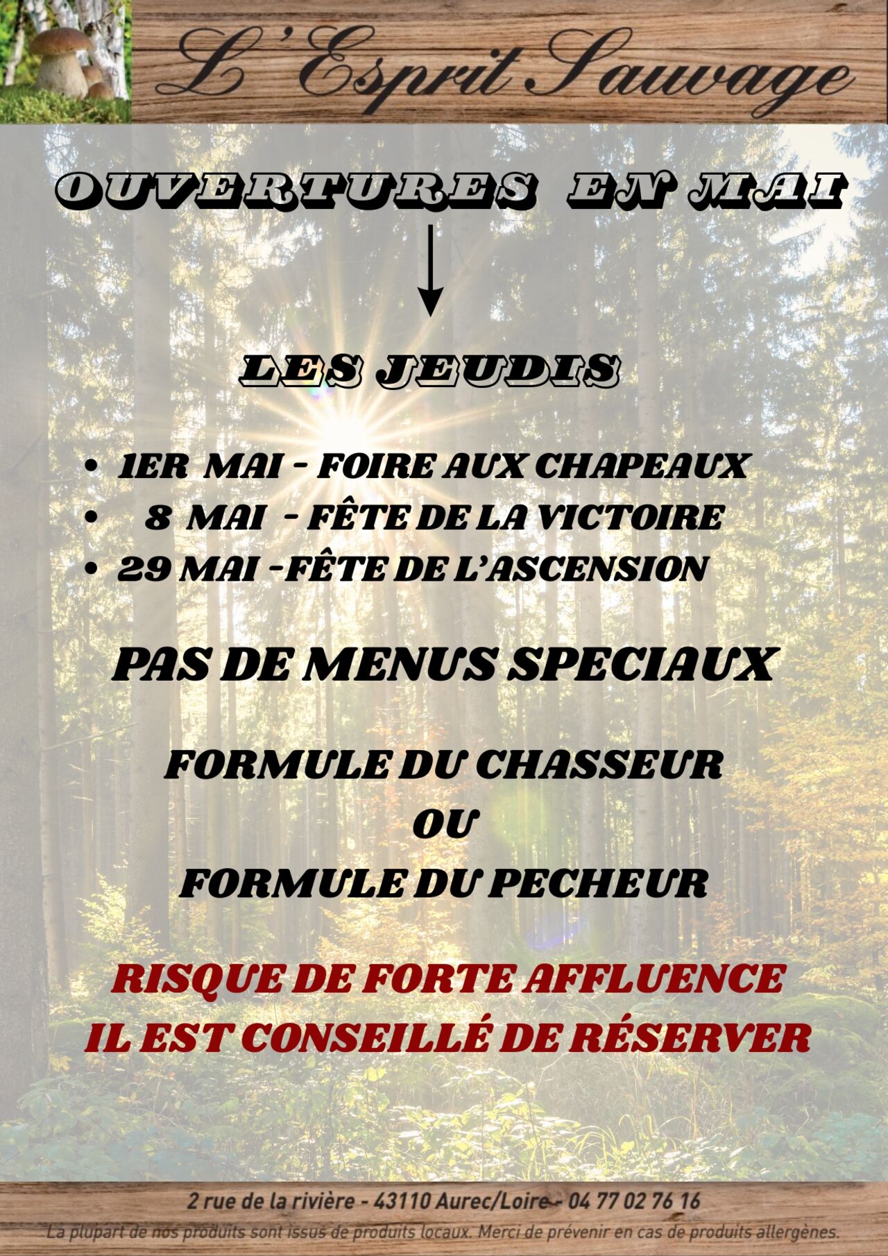 Ouvertures exceptionnelles en mai
