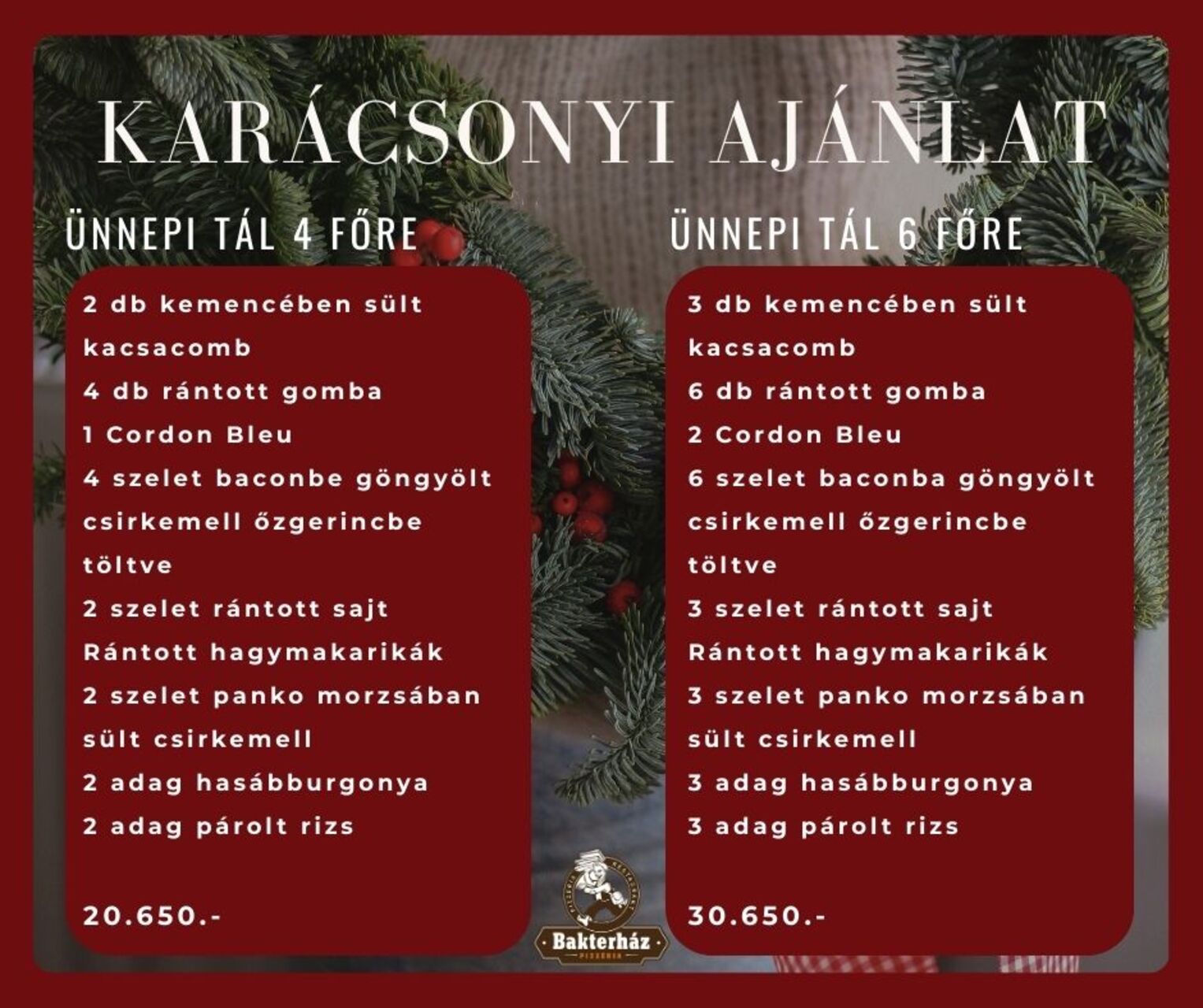 KARÁCSONYI AJÁNLAT!