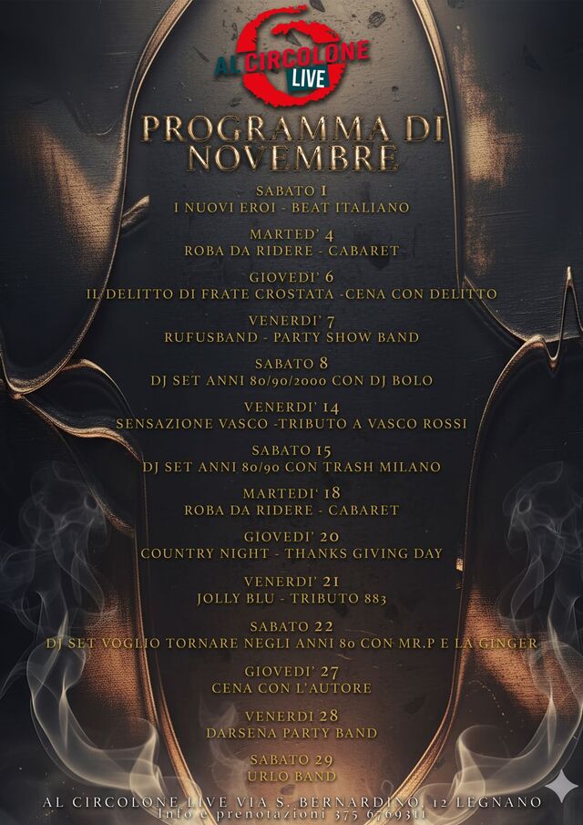 Programma di NOVEMBRE 2025