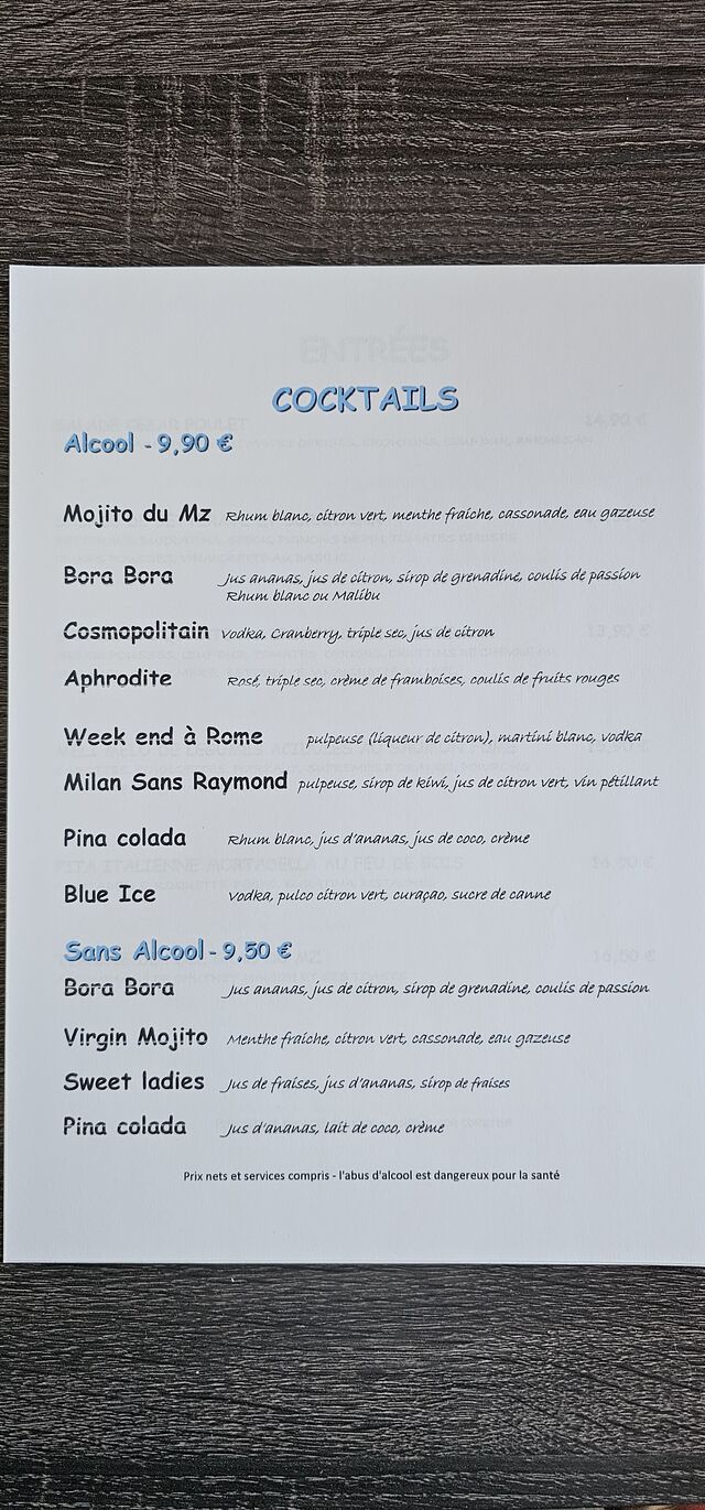 Nos cocktails maison 
