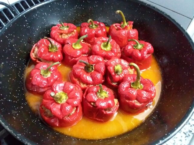 #Pimientos rellenos asados 