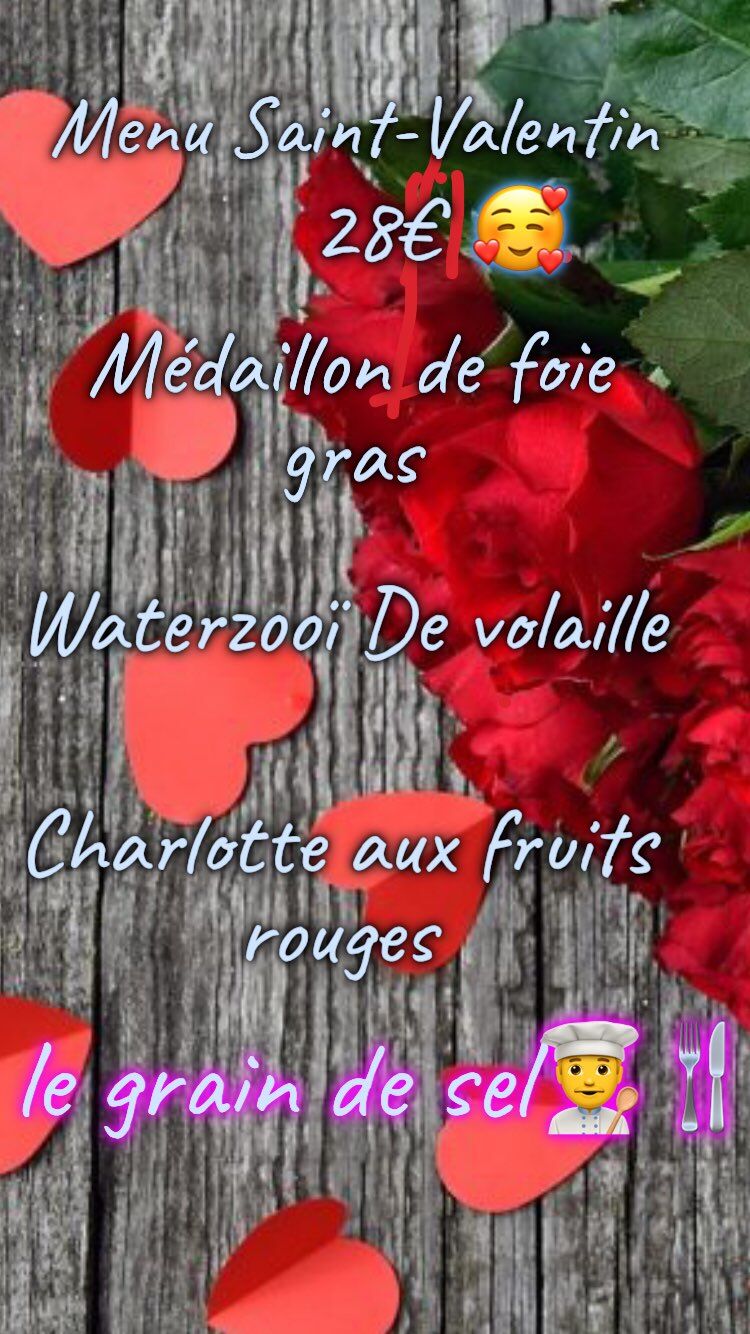 Menu st Valentin 2022 