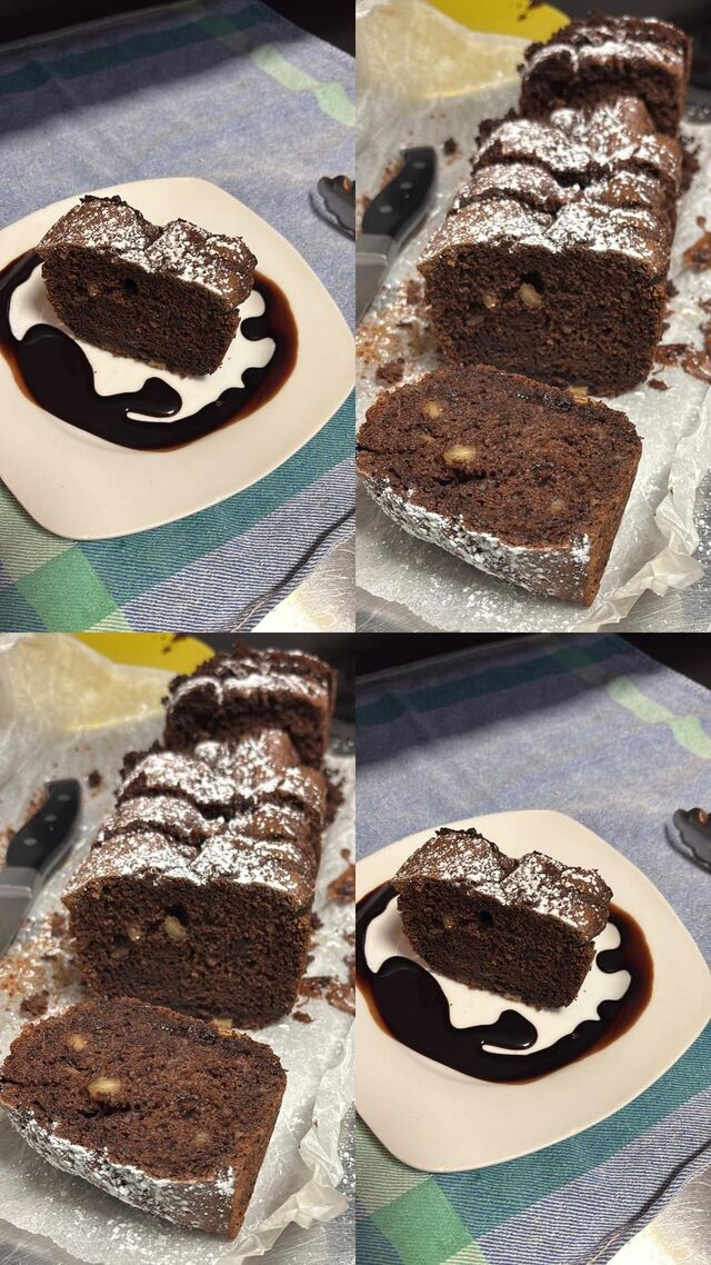 Bizcocho de nueces con chocolate 