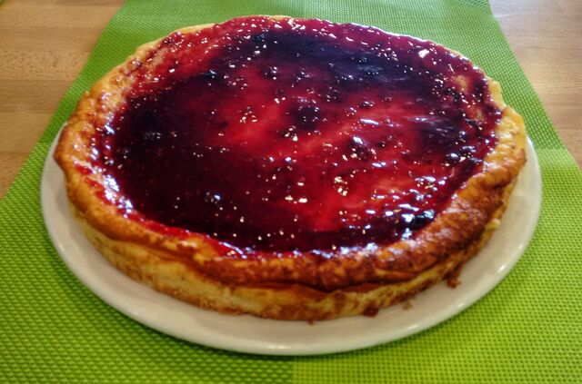 Tarta de queso horneada.