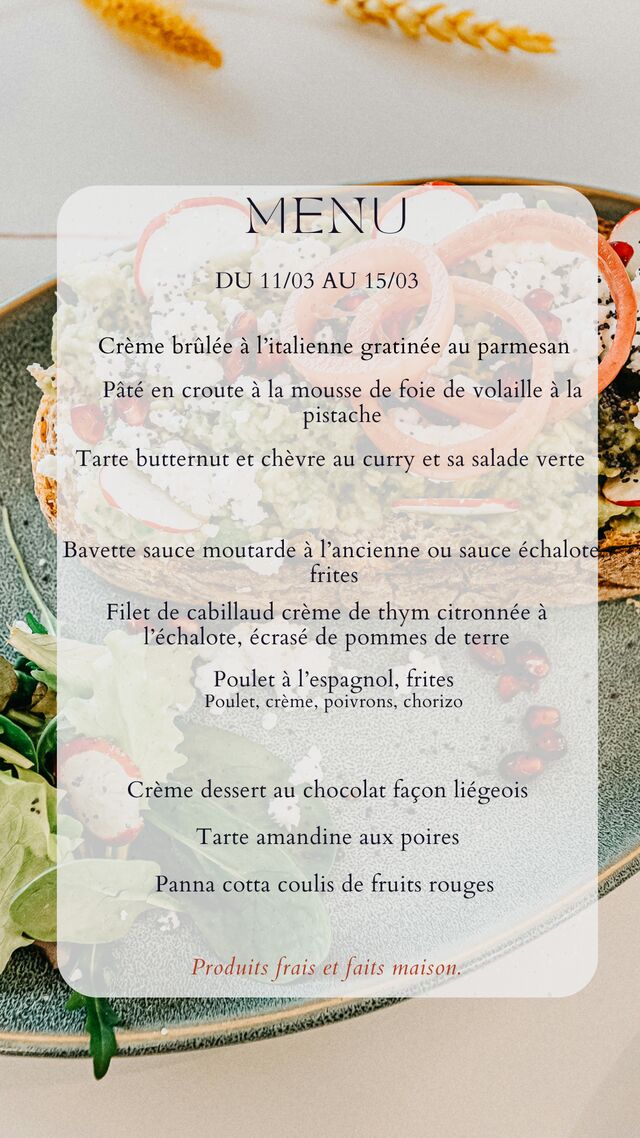 Menu du 11/03/25 au 15/05/25