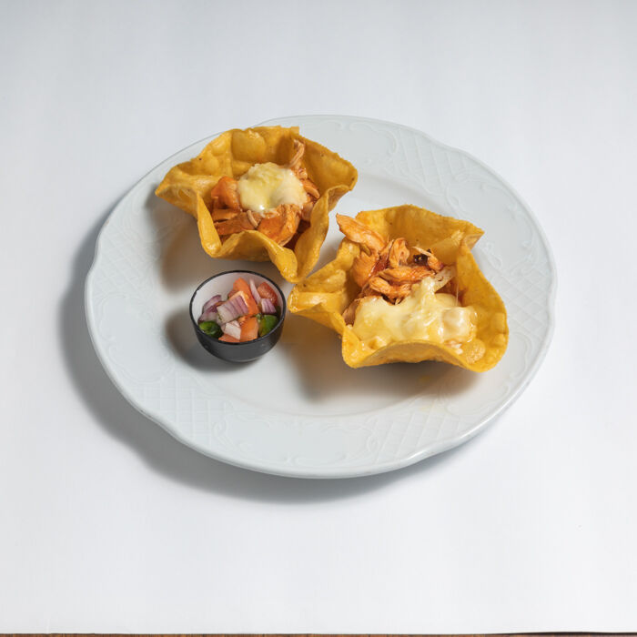 Tostadas de finja de pollo