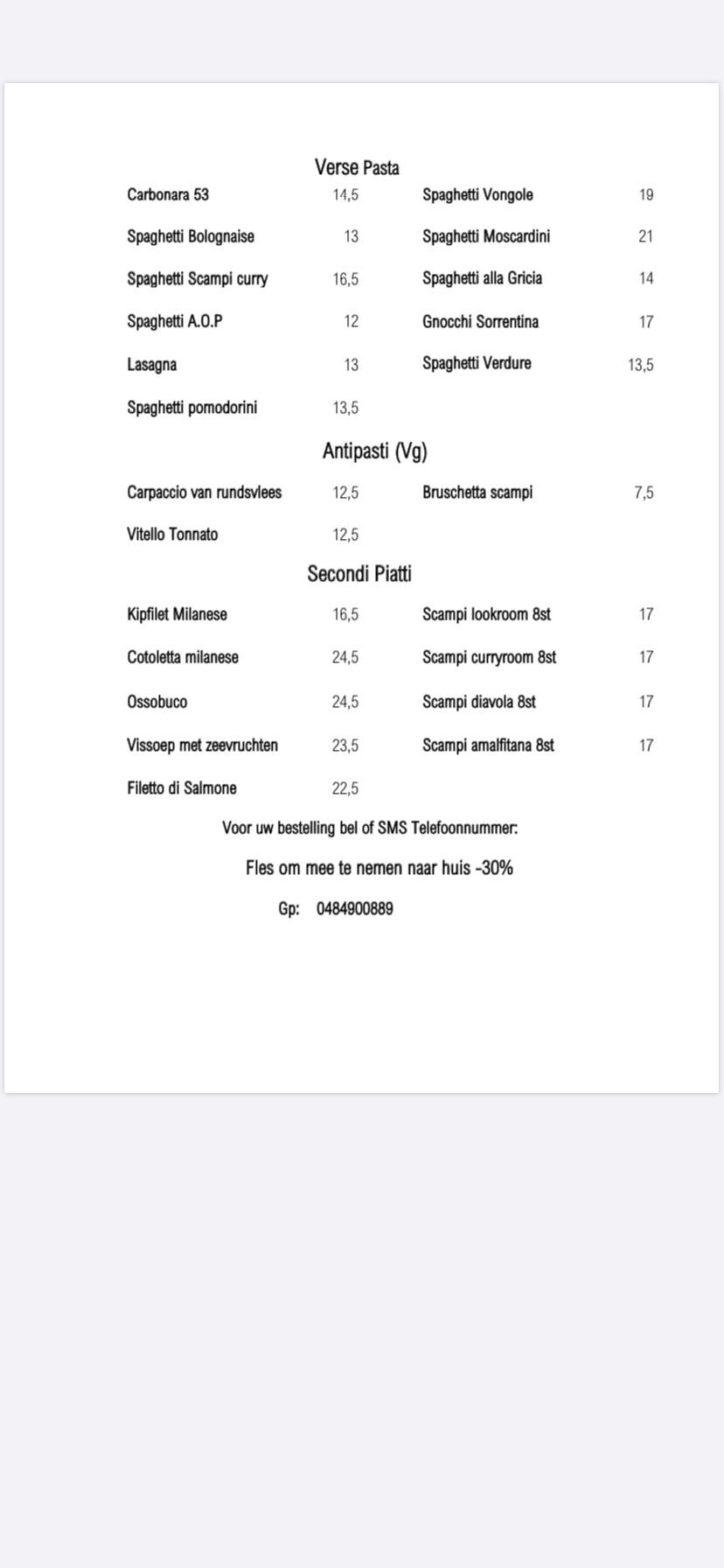 Afhaalmenu