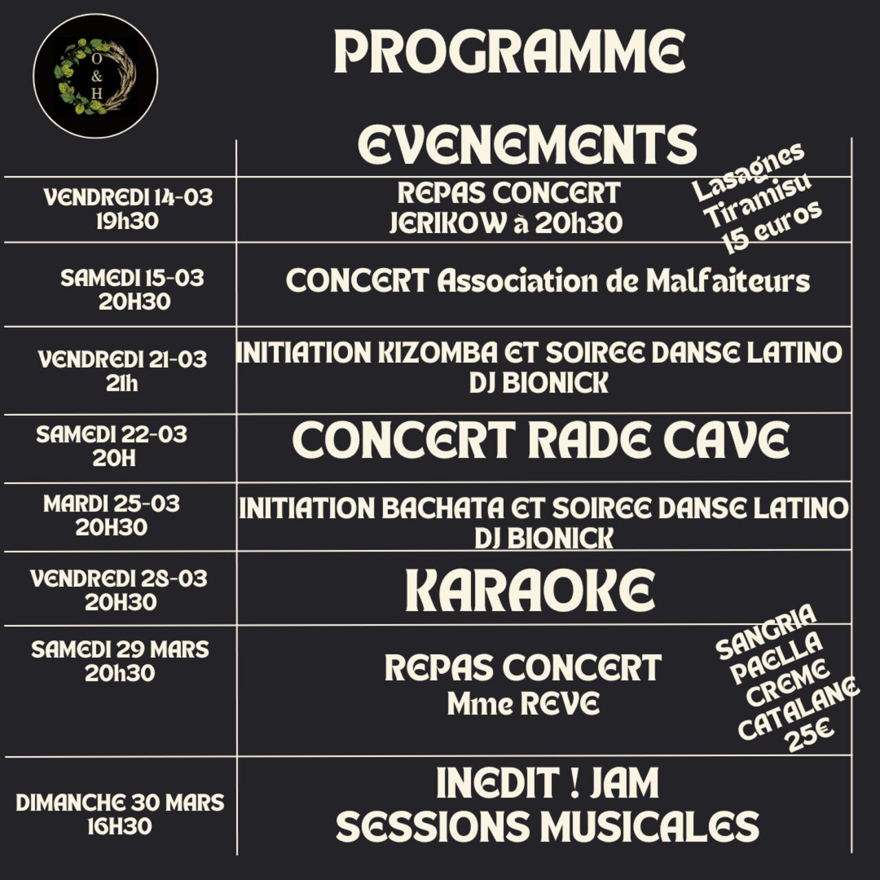 Programme mars 2025