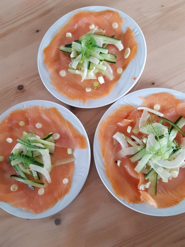 Voorgerecht: carpaccio van zalm