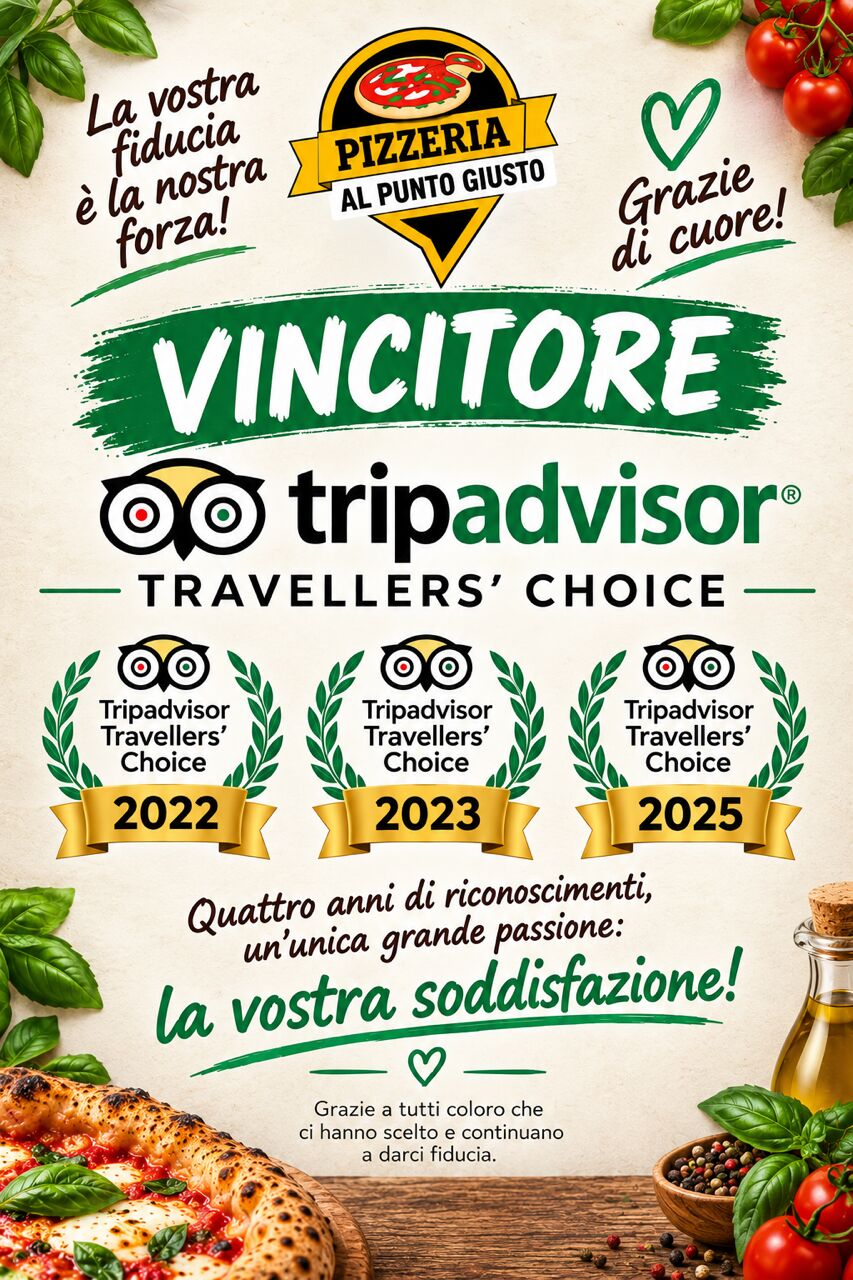 Vincitore Tripadvisor Travellers' choice 2022-2023-2025