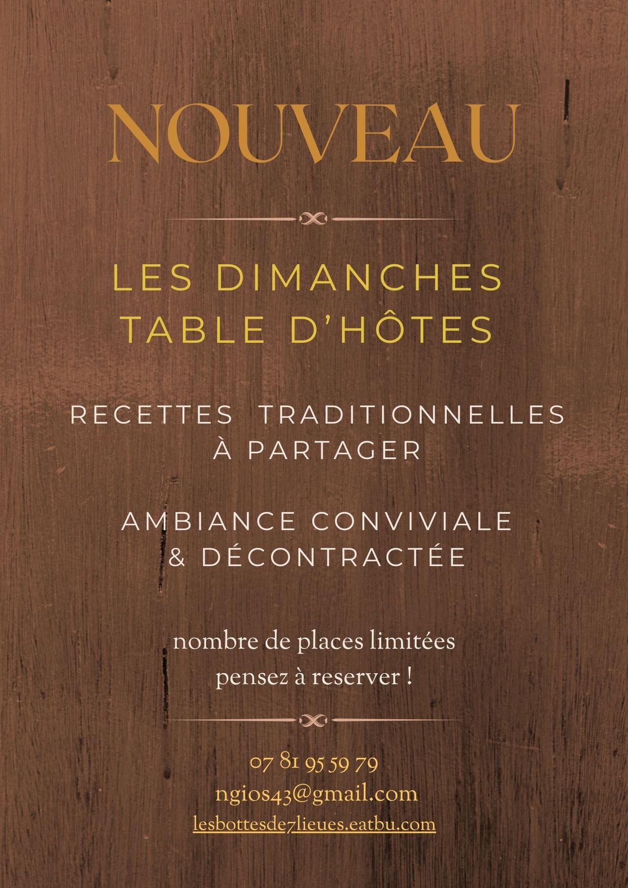 DIMANCHES TABLES D'HOTES