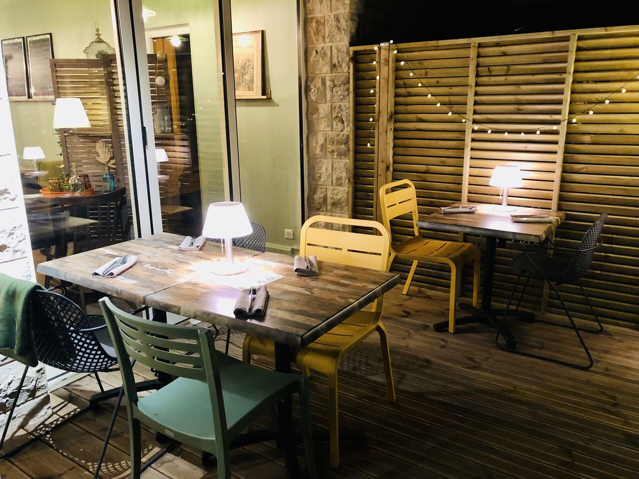 Terrasse: ambiance cosy le soir!!!