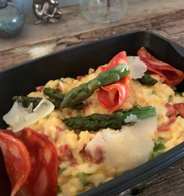 Risotto Chorizo Asperges (Plat chaud livré)
