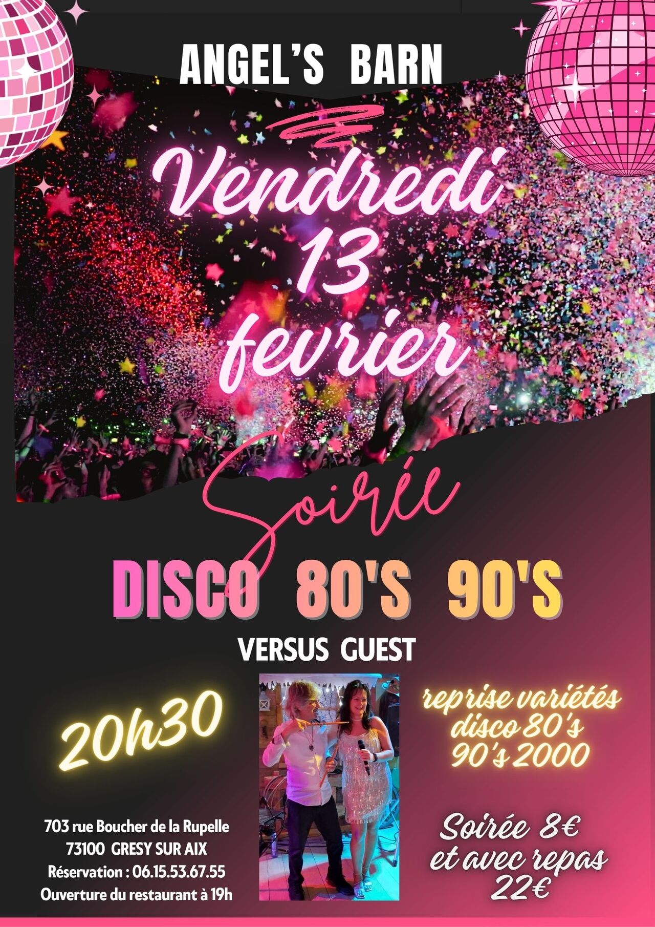 VENDREDI 13 FEVRIER : SOIREE DISCO 80 90 2000