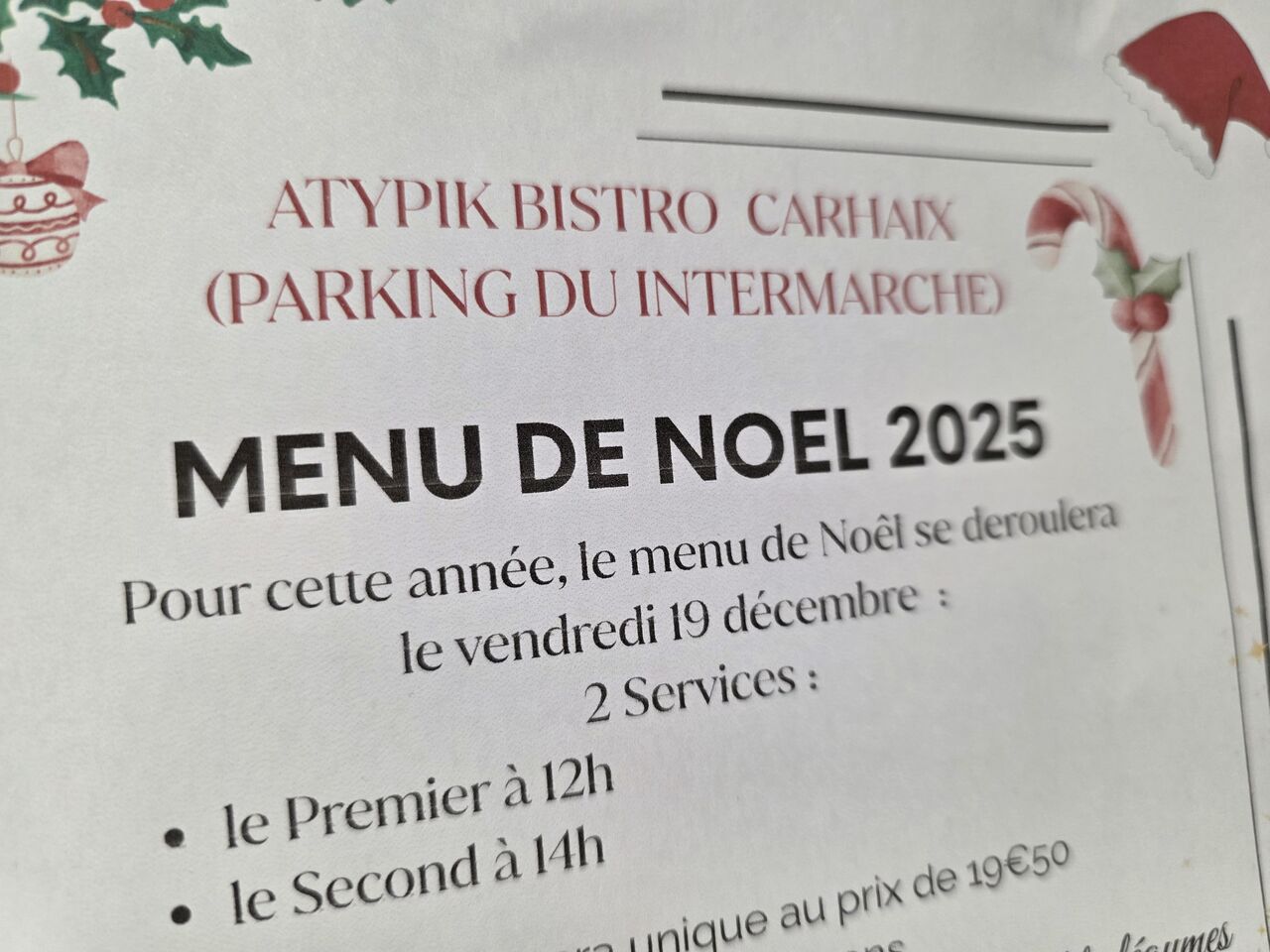 Menu de noel 
