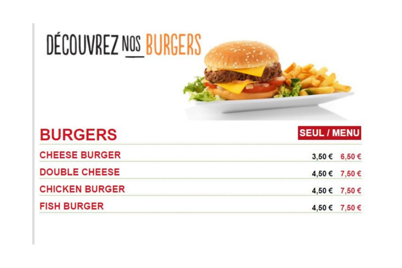 Decouvrez nos burgers