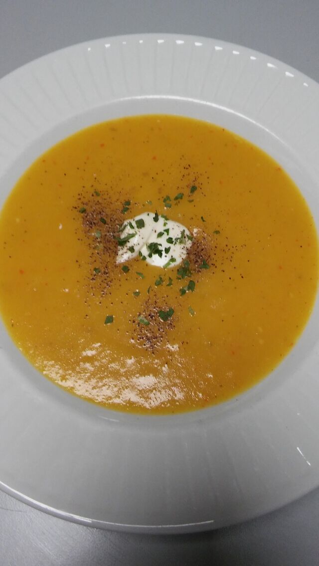 velouté potimarron, crème Isigny 