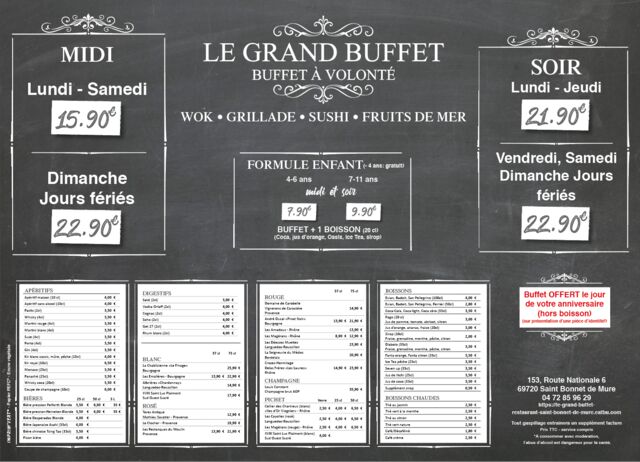 Nouveau menu
À partir de 24 février 2022