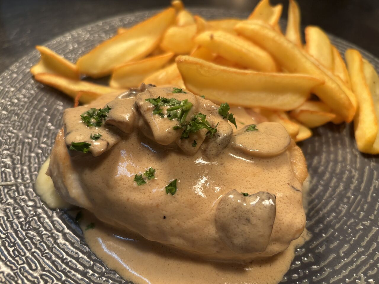 Involtini Sauce Crème Champignons, Déglacé au Marsala