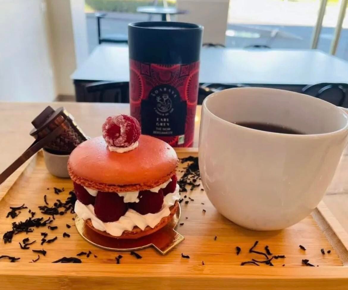 #macaronframboise#thénoir#bio#earlgrey#bergamote#pausedouceur#