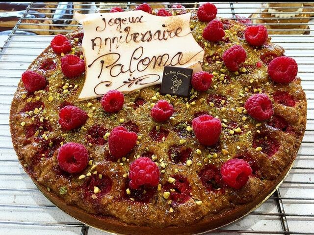 Tarte framboises-pistaches