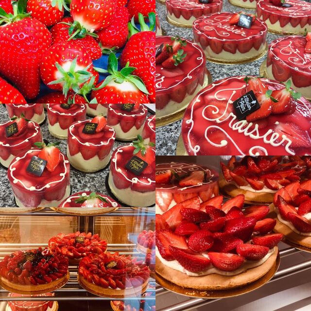 CASCADE DE FRAISES D'AVRIL A FIN JUIN 100% VERRIAISE! FRAISIER OU TARTE AUX FRAISES