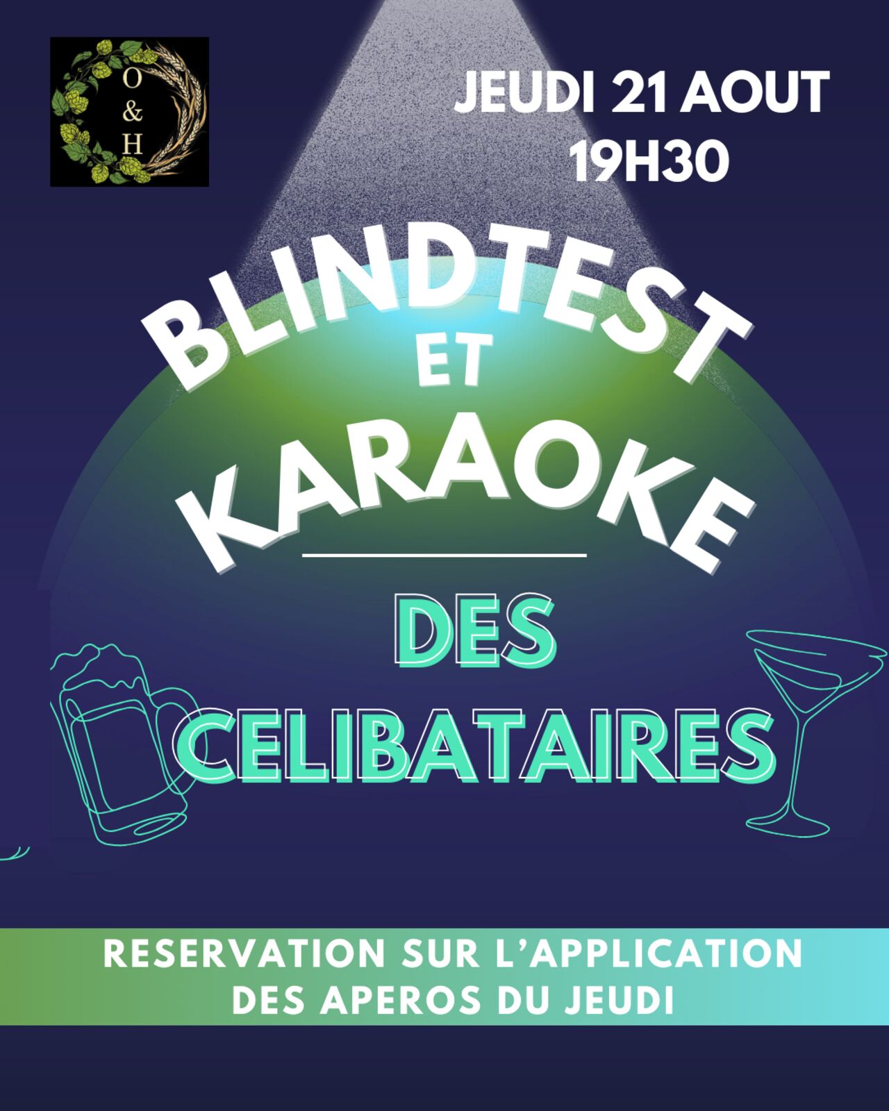 Blindtest et Karaoké des célibataires jeudi 21 août à 19h30