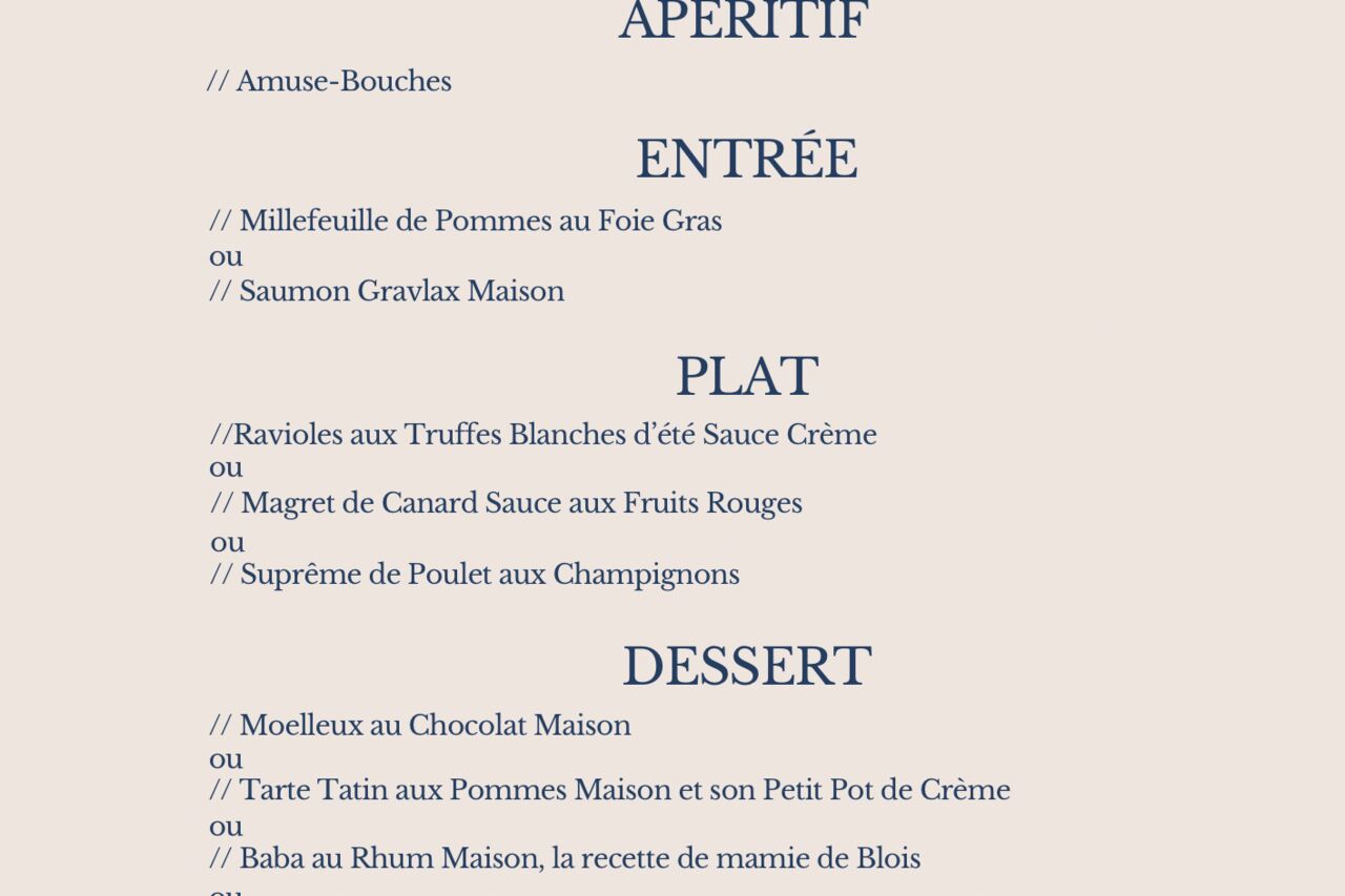 Menu de la Saint-Valentin